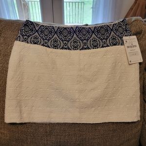 NWT Zara Trafaluc Mini Skirt, blue and ivory